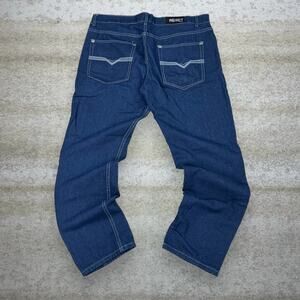 Vintage Y2K Reset Skater Wide Leg Jeans 38x30 Baggy Dark Wash Denim Rap Style